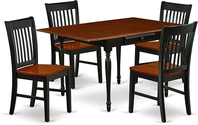 East West Furniture MZNO5-BCH-W 5 Piece Modern Dining Table Set Includes a by EastWestFurniture
