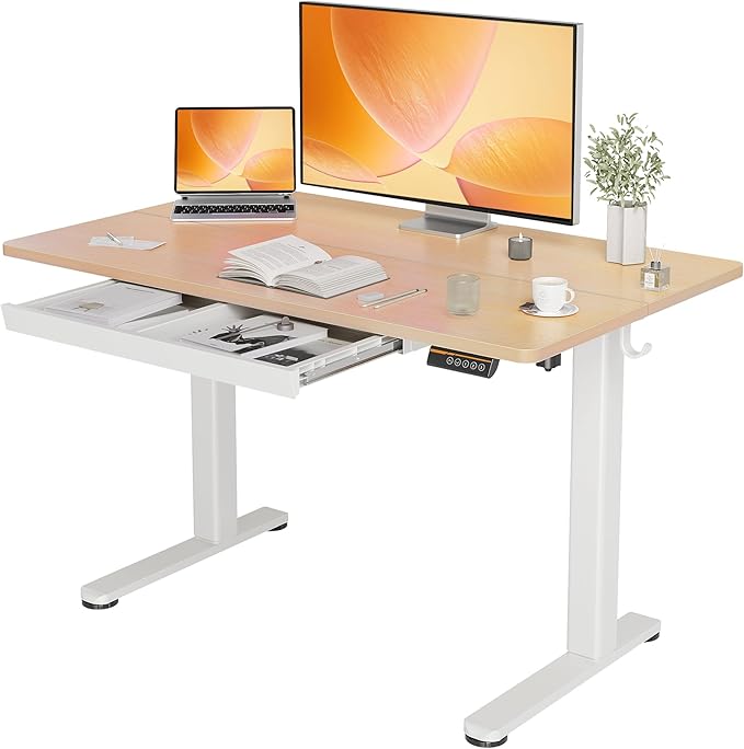 YDN Standing Desk with Drawers, Height Adjustable Desk 48 x 24 Inch, Electric by YDN