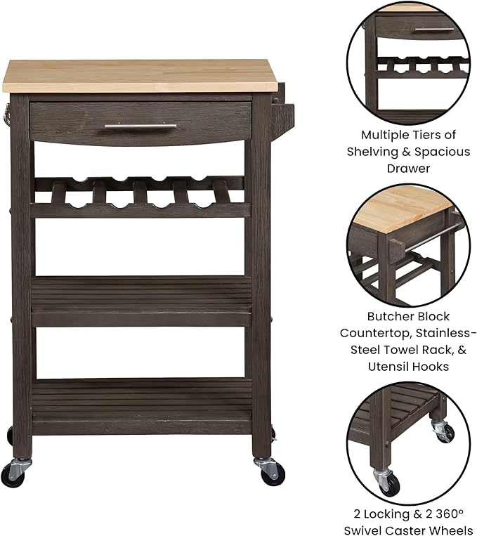 Convenience Concepts Ellaine 4 Tier Kitchen Cart - Image 6