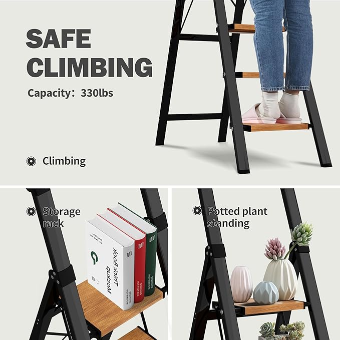 5 Step Ladder, Lightweight Folding Step Stool - Image 7