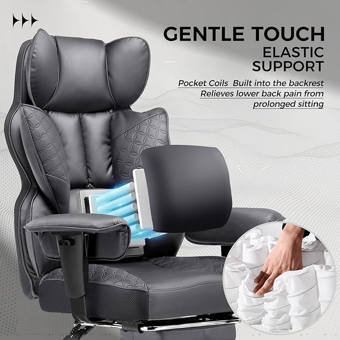 GTRACING Big and Tall Gaming Chair 400lbs Heavy Duty Office Chair - Image 4