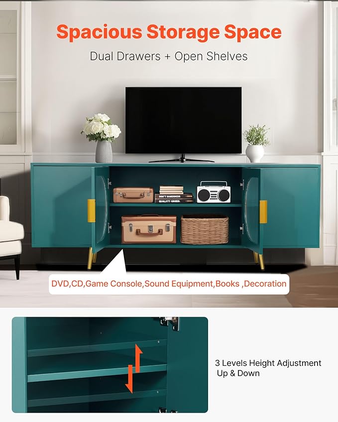 VEVOR TV Stand for TVs up to 75 inch, Modern Entertainment Center - Image 3