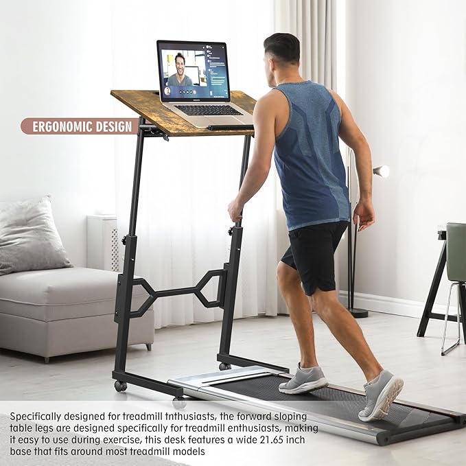 Small Standing Desk with Wheels, Portable Treadmill Desk, Rolling Desk - Image 4