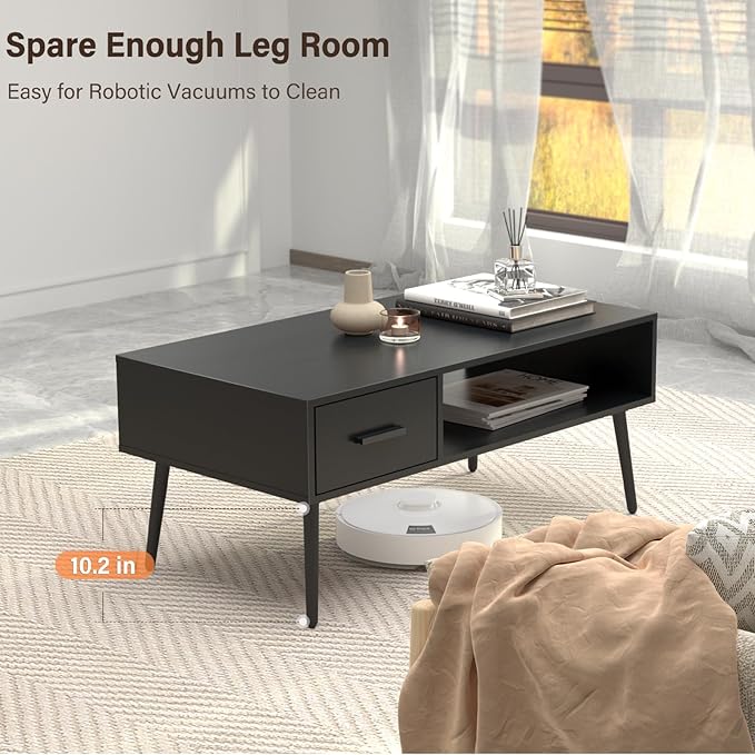 HAIOOU Coffee Table, Mid Century Modern Style Cocktail Table TV Stand - Image 5