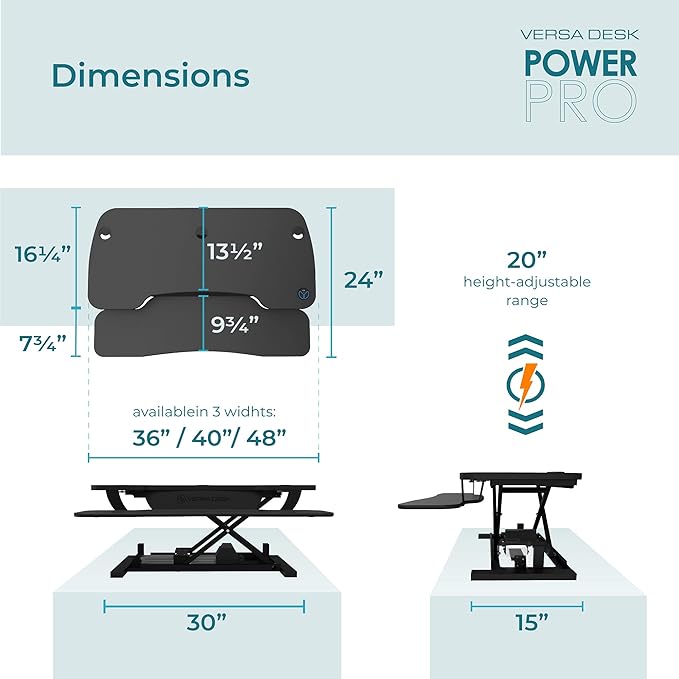 VERSADESK Electric Standing Desk Converter, 48 Inch PowerPro Height-Adjustable - Image 8