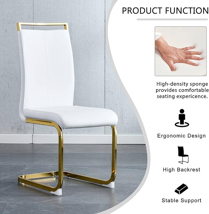 Dining Chairs Set of 2, Faux Leather Dining Chairs - Image 5