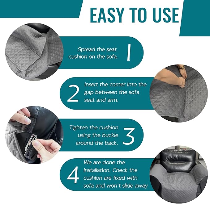 MEHIDFY Sofa Seat Arm Cover, Waterproof Couch Armrest Protector, Anti-Slip Sofa - Image 8