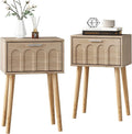 Nightstand Set of 2, Small Bed Side Table by LAATOOREE