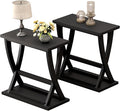 ChooChoo Black End Tables Living Room Set of 2, Narrow Side Table by ChooChoo