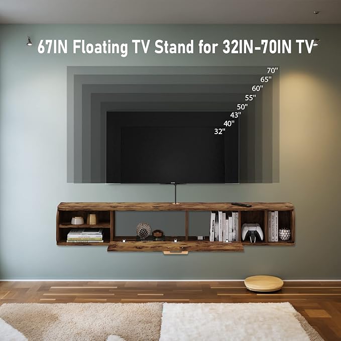 Floating TV Unit, Floating Shelves - Image 5