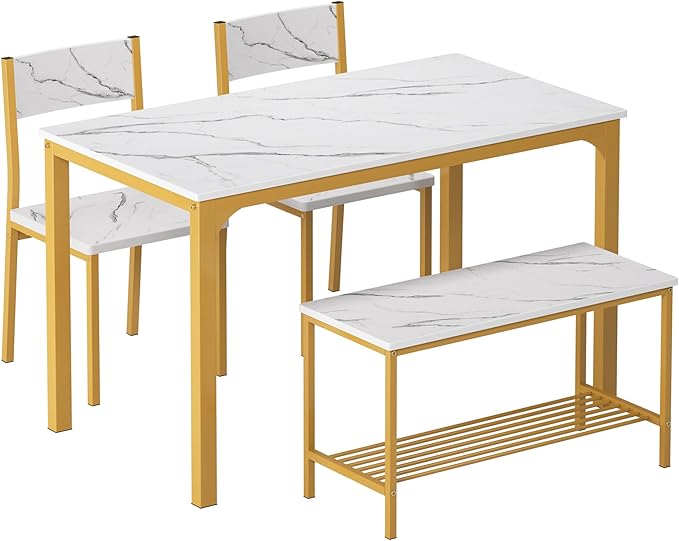 SogesHome Kitchen Table Set for 4, Compact Dining Table Chair Set - Image 3