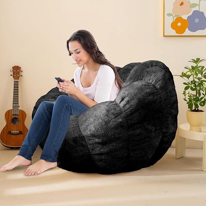 Pumpkin Bean Bag Sofa Chair for Adult, Beanbag Couch - Image 3