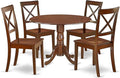 East West Furniture DLBO5-MAH-W 5 Piece Dining Room Table Set Includes a Round by EastWestFurniture