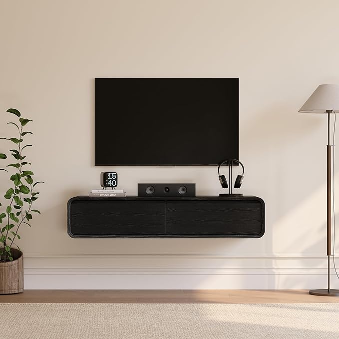 POVISON Fully-Assembled Minimalist Floating TV Stand, Modern Wall-Mounted - Image 3