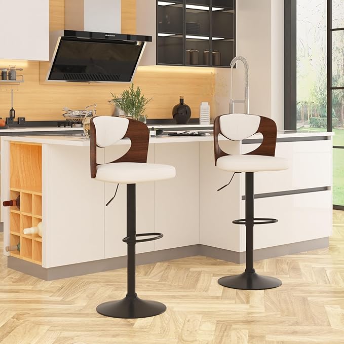 VECELO Bar Stools Set of 2, Kitchen Island Stools - Image 7