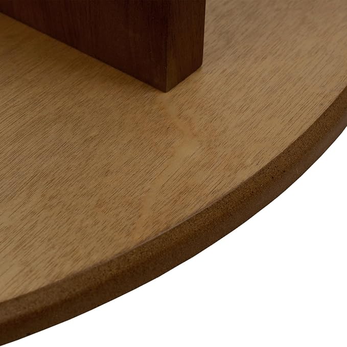 2-Tier Round Coffee Table Wood Nesting Side Table - Image 6