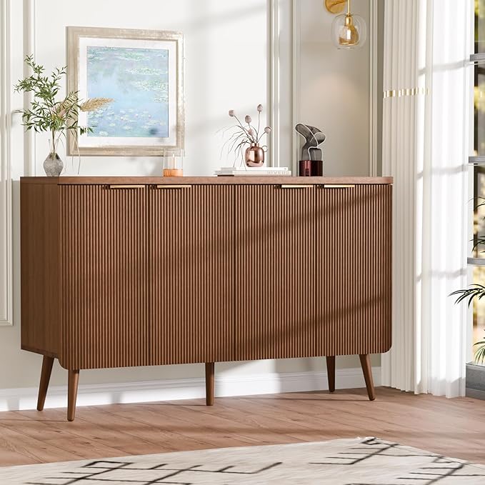 47.2" Buffet Cabinet with 4 Doors, Accent Sideboard Cabinet with Adjustable - Image 3