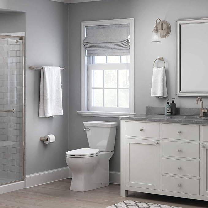 Franklin Brass Kinla 3-Piece Bathroom Set Satin Nickel 24" Towel Bar Rack - Image 9