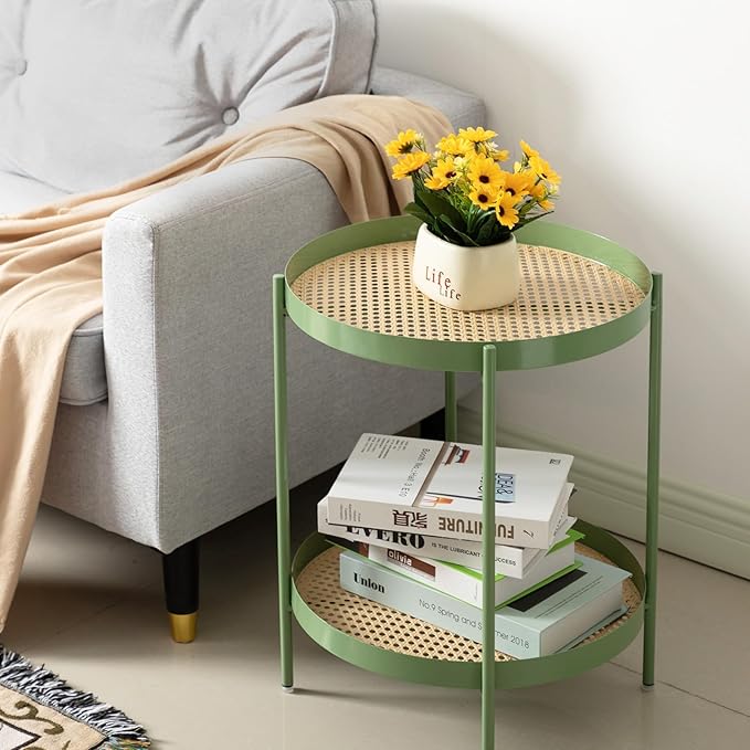 TeoKJ All Metal Side Table, 2 Tier Anti Rust End Table - Image 9