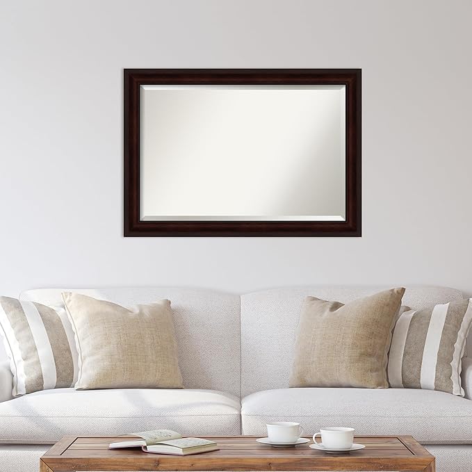 Amanti Art Brown Wall Mirror 29x41 Coffee Bean Brown Rectangle Bathroom Mirror - Image 5
