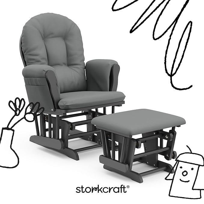 Storkcraft Premium Hoop Glider & Ottoman — GREENGUARD Gold Certified Nursery - Image 4