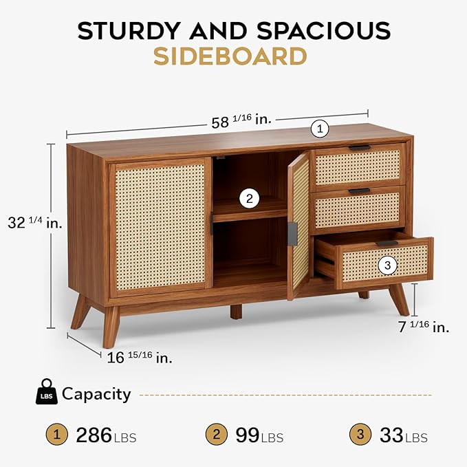 Bme Rattan Pre-Assembled Buffet Sideboard - Image 2