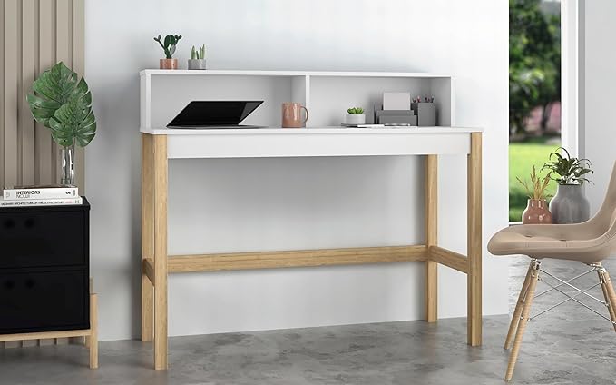 Manhattan Comfort Bowery 47 Inch Mid Century Modern Home Office Desk, Study - Image 2
