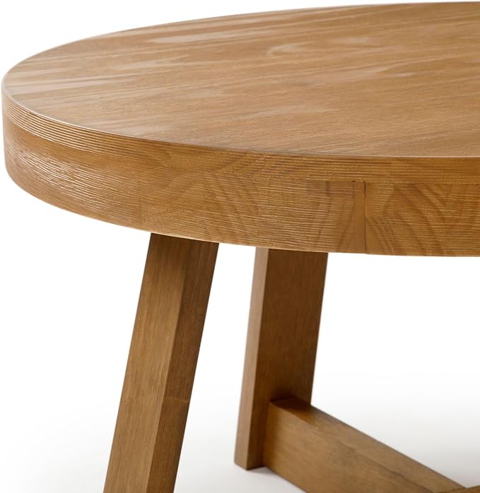 Plank+Beam Classic Round Coffee Table, 30 Inch Farmhouse Coffee Table, Rustic - Image 7