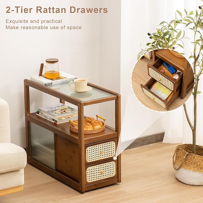 Bamboo & Rattan Side Table - Image 6