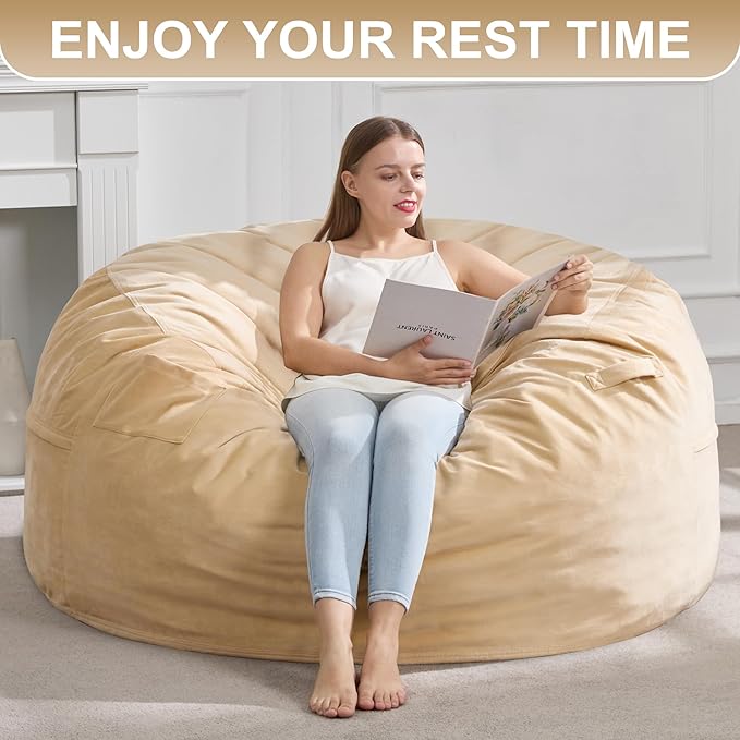 Hobestluk 5FT Bean Bag Chair Giant Bean Bag Chairs - Image 7