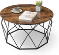 VASAGLE Round Coffee Table for Living Room, Cage Cocktail Table by VASAGLEbySONGMICSHOME