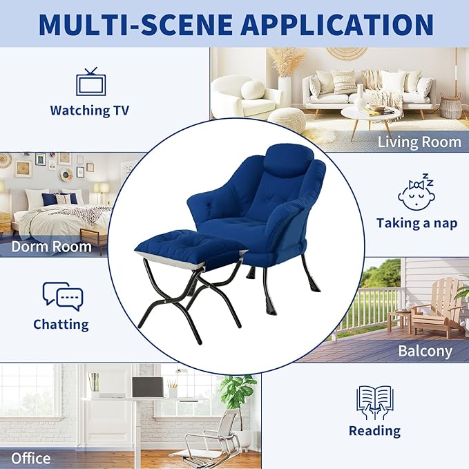 Lazy Chair with Ottoman - Image 5