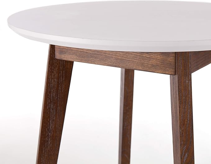 SEI Furniture Oden Two-Tone Small Space Round Dining Table, Burnt Oak - Image 5