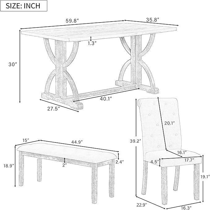 Ball & Cast 6-Piece Dining Table Set - Image 2
