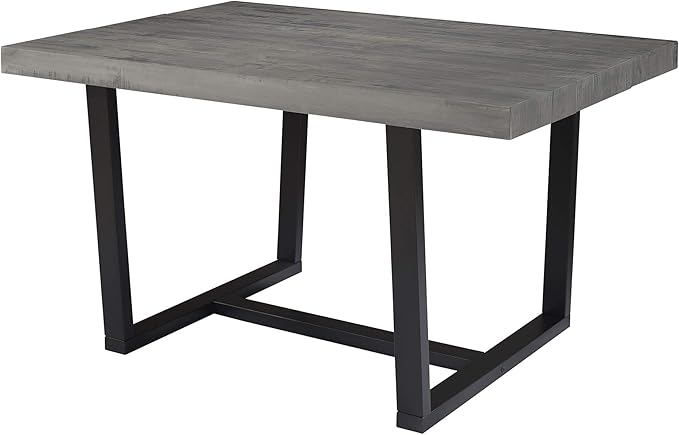 Walker Edison Andre Modern Solid Wood Dining Table, 52 Inch - Image 5