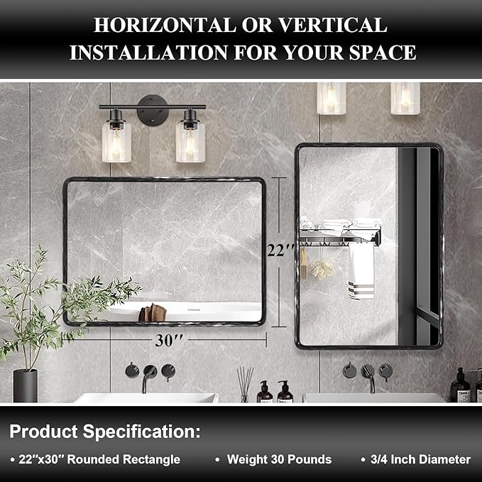 ANDY STAR Hand-Forged Black Bathroom Mirrors - Image 2