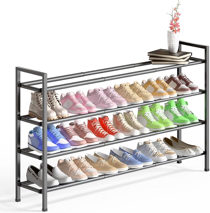 Bumusty 4-Tier Long Expandable Shoe Rack by Bumusty