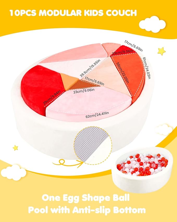Kids Play Couch, 2-in-1 Egg-Shape Kid Plays Sofa - Image 5