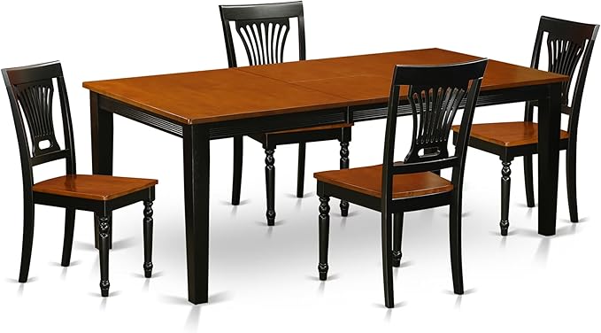 East West Furniture QUPL5-BCH-W 5 Piece Kitchen Table & Chairs Set Includes a by EastWestFurniture