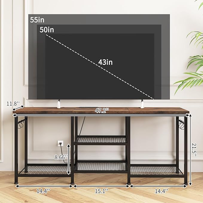YGEOMER Entertainment Center for 55 inch TVs, TV Stand - Image 2