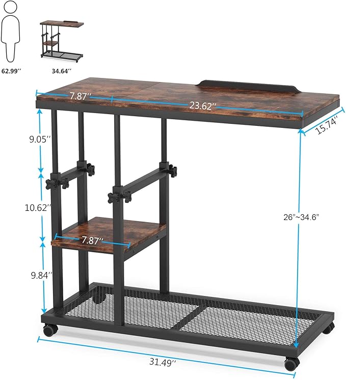 Tribesigns Height Adjustable C Table - Image 2