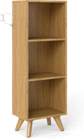 Manora Small Bookcase with 3 Open Shelves, Modern Bookshelf with Wooden Legs by manora