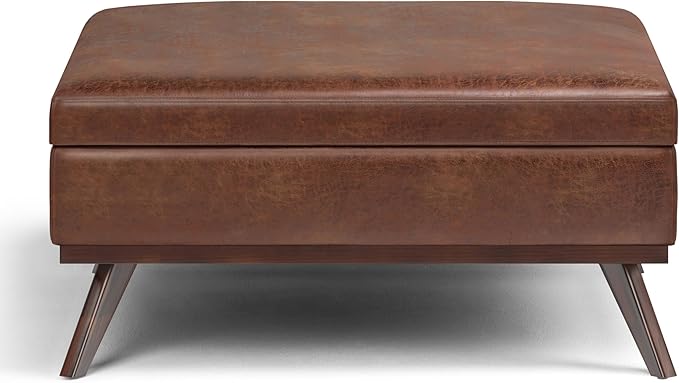 SIMPLIHOME Owen 40 inch Wide Mid Century Modern Square XL Coffee Table Storage - Image 5