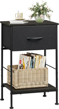 WLIVE Black Nightstand, Bedside Table by WLIVE