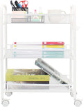 OVICAR Mesh Wire 3 Tier Rolling Cart, Kitchen Storage Utility Cart, Full Metal by OVICAR
