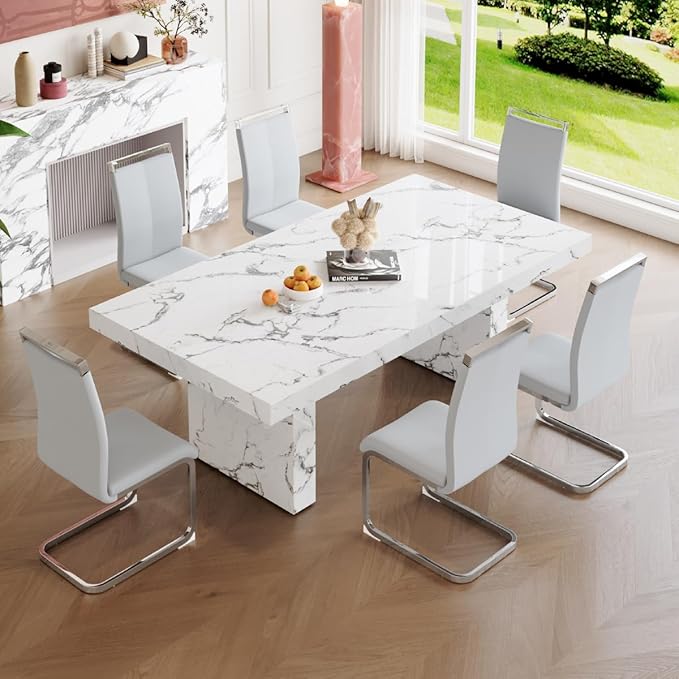 Dining Chairs Set, Kitchen Modern Metal Chairs - Image 4