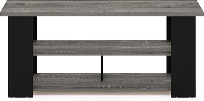 Furinno JAYA TV Stand, French Oak Grey/Black - Image 6