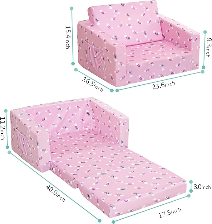 MallBest Kids Sofas Toddler Couch Bed Baby's Upholstered Chair Sleepover Couch - Image 2