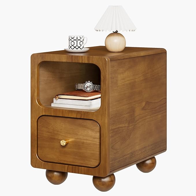 Solid Wood Nightstand, Narrow Night Stand by MVPSONAG