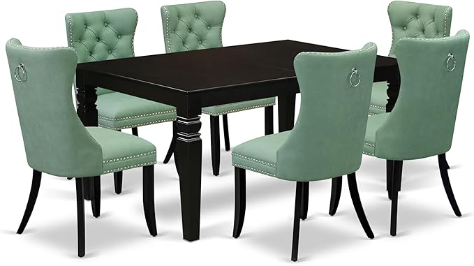 East West Furniture LGDA7-BLK-22 7 Piece Dining Table Set Consists of a by EastWestFurniture